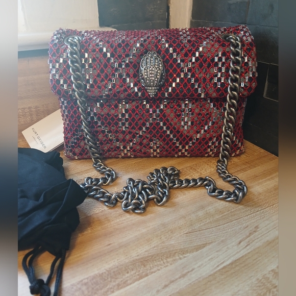 RARE EXTREMELY SPARKLY Red and Silver Shoulder Bag